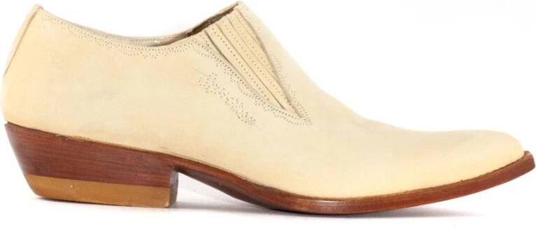 Sonora Beige Western-Style Suède Enkellaarzen