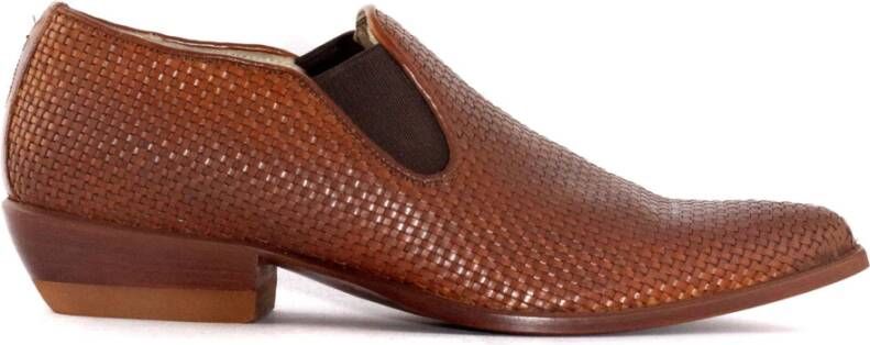 Sonora Bruine Geweven Leren Slip-On Laarzen