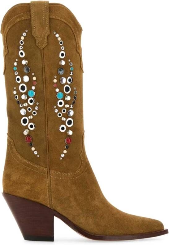 Sonora Suede Santa FE Laarzen met 7cm Hak Brown Dames