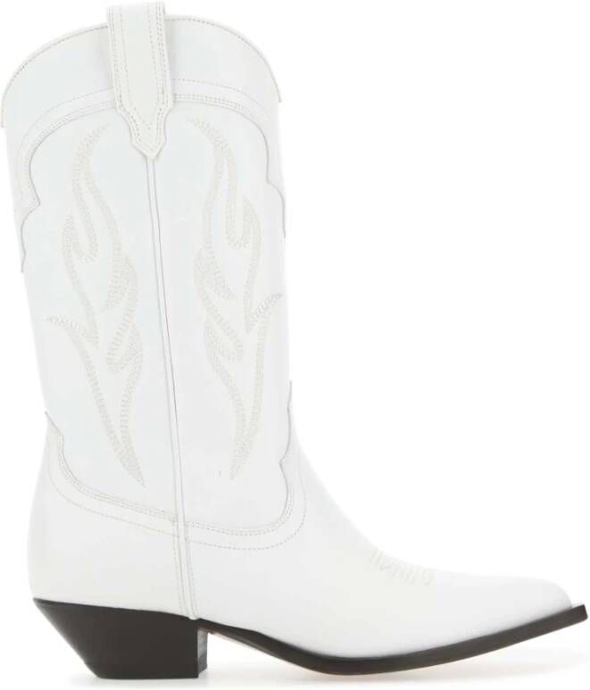 Sonora Witte lederen santa fe enkelschoenen White Dames