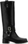 Sonora Zwarte Leren Riem Hoge Laarzen Black Dames - Thumbnail 1