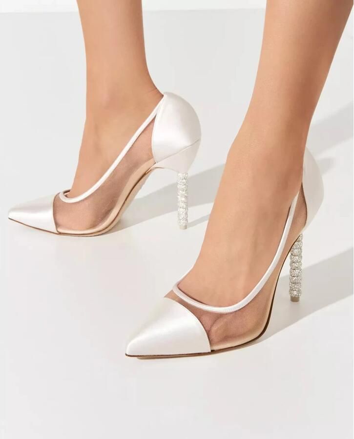 Sophia Webster Kristal versierde pumps Jasmine Beige Dames