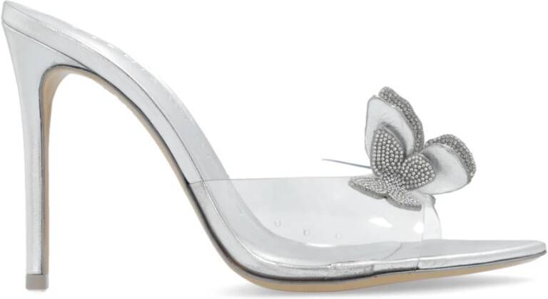 Sophia Webster Zilveren Stiletto Sandalen met Kristallen Vlinders Gray Dames
