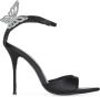 Sophia Webster Zwarte Aura Stiletto Sandalen Kristal Vlinder - Thumbnail 3