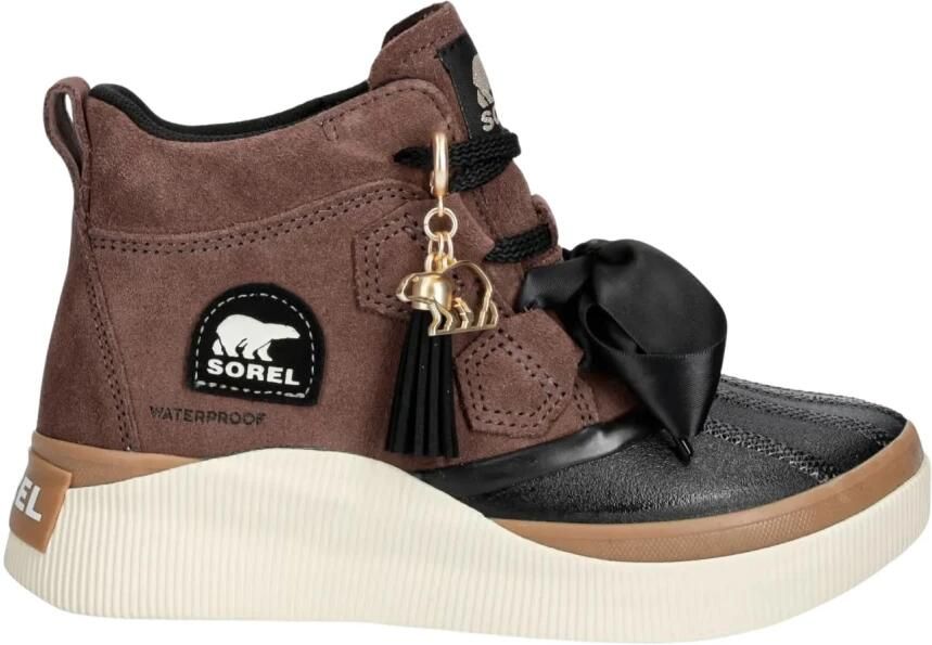 SOREL Veterlaarsjes bruin zwart wit