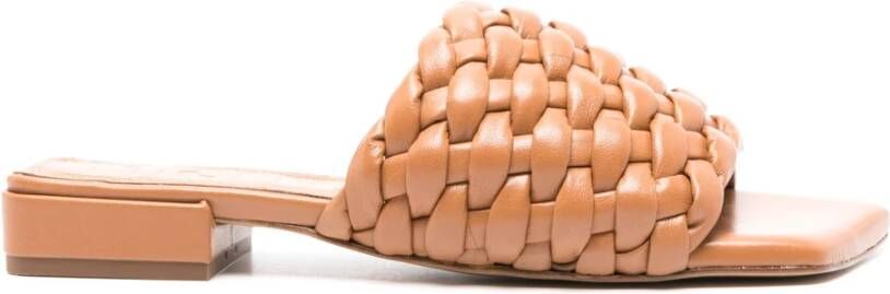 Souliers Martinez Gevlochten leren sandalen Beige Dames