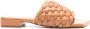 Souliers Martinez Gevlochten leren sandalen Beige Dames - Thumbnail 1