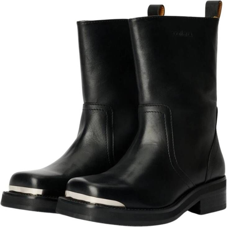 Soulland Chunky Sole Leren Mid-Calf Laarzen Black Heren