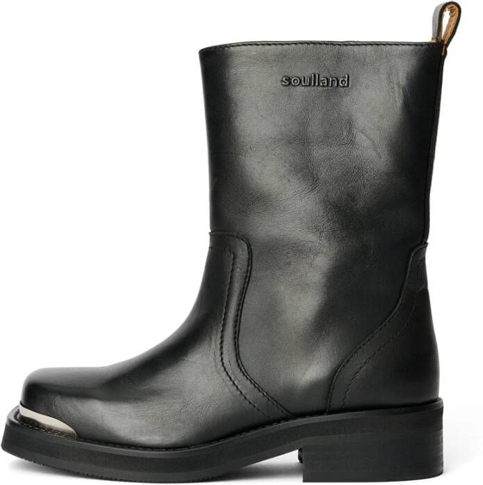 Soulland Chunky Sole Leren Mid-Calf Laarzen Black Heren