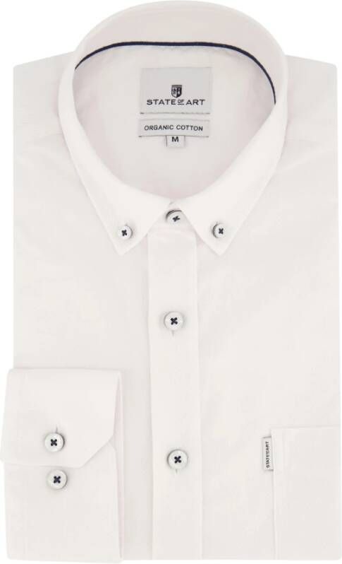 State of Art Casual wit overhemd met wide spread boord