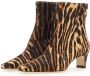 Staud Gedrukte Ponyhuid Enkellaarzen Brown Dames - Thumbnail 1