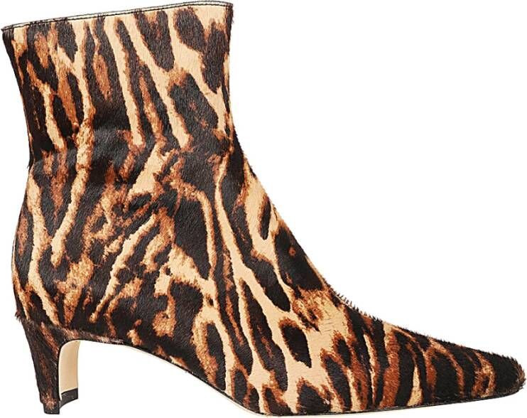 Staud Luipaardprint Leren Enkellaars Multicolor Dames
