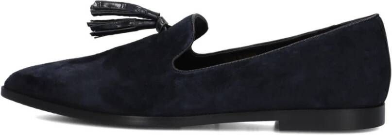 Stefano Lauran Blauwe Suède Puntige Neus Loafers