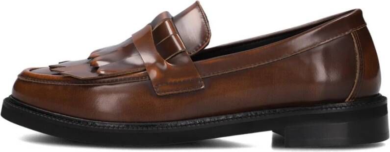 Stefano Lauran Bruine Leren Loafers voor Herfst Winter