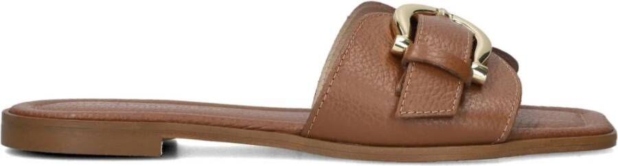 Stefano Lauran Cognac Leren Zomerslippers