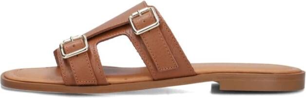 Stefano Lauran Cognac Leren Zomer Slippers