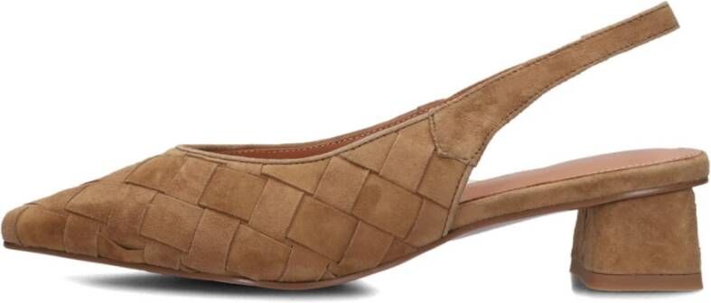 Stefano Lauran Elegante Camel Slingback Hakken