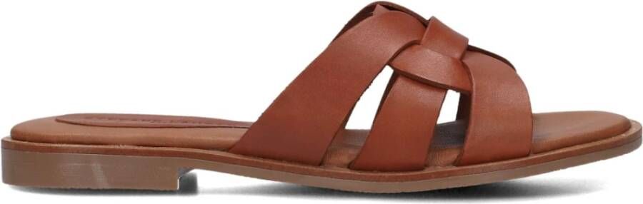 Stefano Lauran Elegante Cognac Leren Slippers