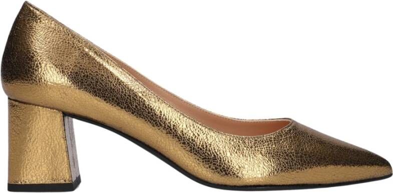 Stefano Lauran Gouden Leren Pumps S3076 Yellow Dames
