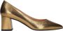 Stefano Lauran Dames Pumps Damesschoenen Leer Blokhak hoogte S3076 Goud - Thumbnail 1