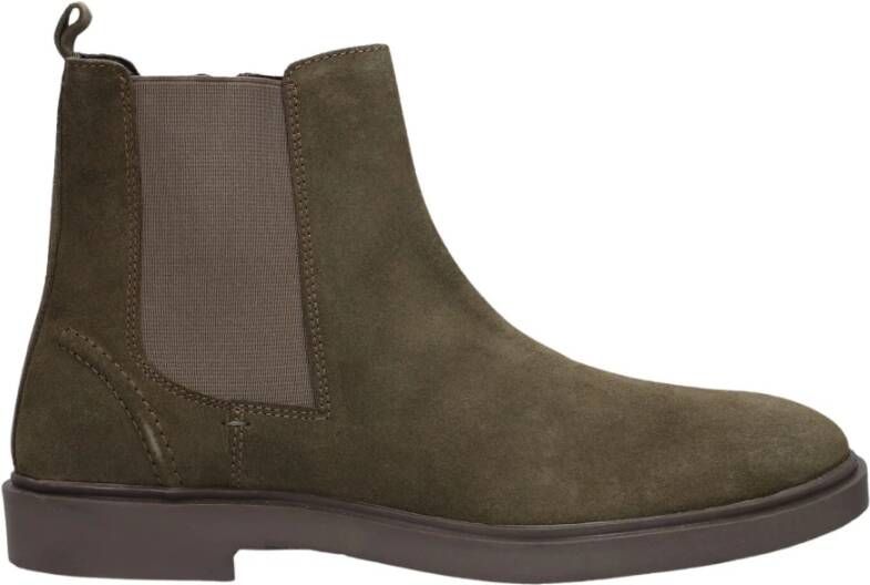 Stefano Lauran Chelsea boots Heren Boots Laarzen Herenschoenen Suède S3092. Khaki