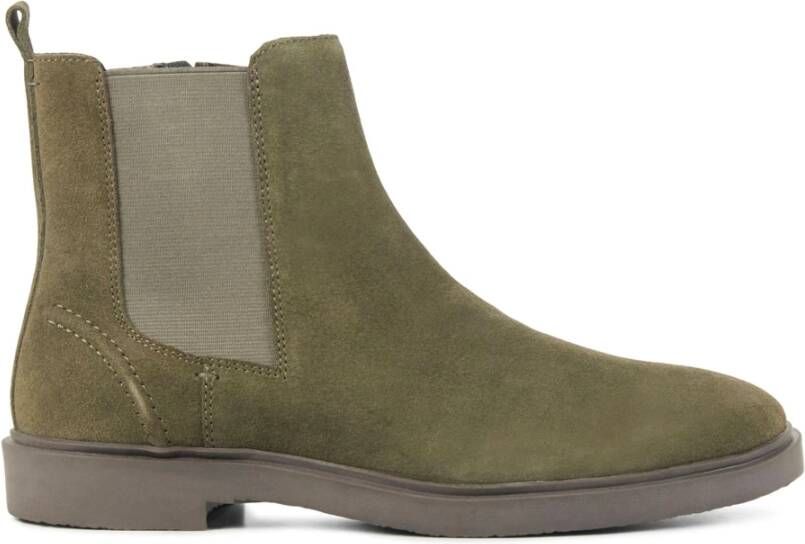 Stefano Lauran Khaki Suede Chelsea Boots voor Heren Green Heren