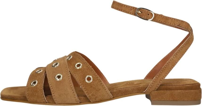 STEFANO LAURAN Sandalen met Hak Dames 25014 Suède Camel - Foto 6