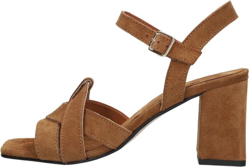 STEFANO LAURAN Sandalen met Hak Dames 25149 Suède Camel - Foto 6