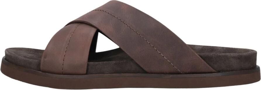 STEFANO LAURAN Slippers Heren 26002 Leer Bruin