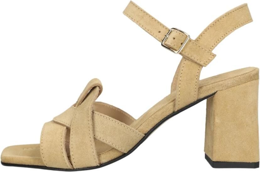 STEFANO LAURAN Sandalen met Hak Dames 25149 Suède Beige - Foto 7