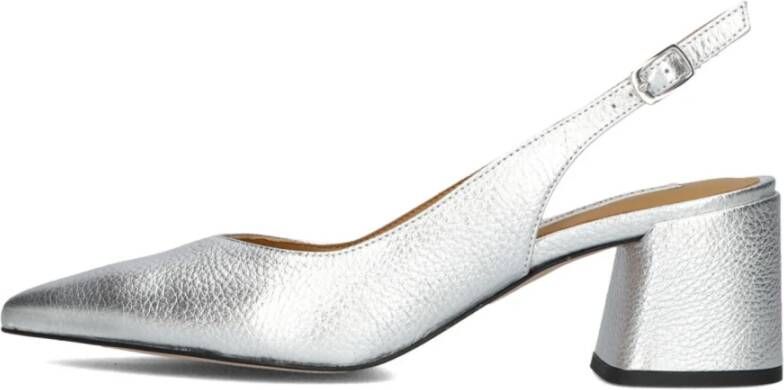 Stefano Lauran Zilveren Slingback Hakken Elegant Model