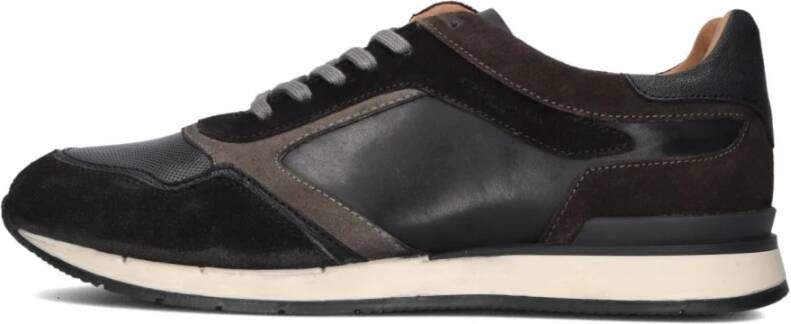 Stefano Lauran Zwarte leren heren sneakers Sl124H610