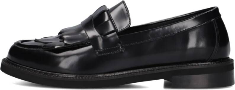 Stefano Lauran Zwarte Leren Loafers voor Herfst Winter