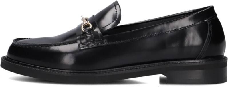 Stefano Lauran Zwarte Leren Loafers voor Herfst Winter