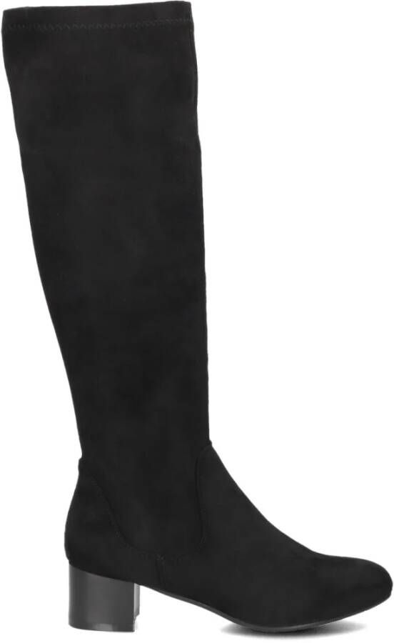 Stefano Lauran Zwarte Suède-Look Hoge Laarzen Black Dames