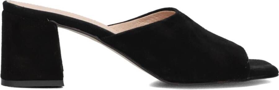 Stefano Lauran Sandalen Dames Sandalen Instappers Damesschoenen Suède Blokhak S3125 Zwart - Foto 2