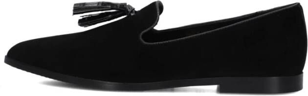 Stefano Lauran Zwarte Suède Puntige Loafers