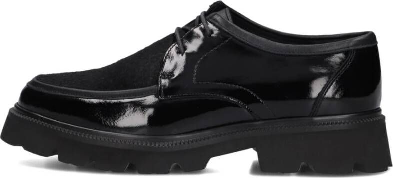 Stefano Lauran Zwarte Veterschoenen Retro Charme