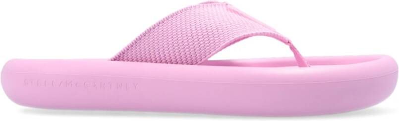 Stella Mccartney Air Slides Rubberen Zool Logo Detail Pink Dames