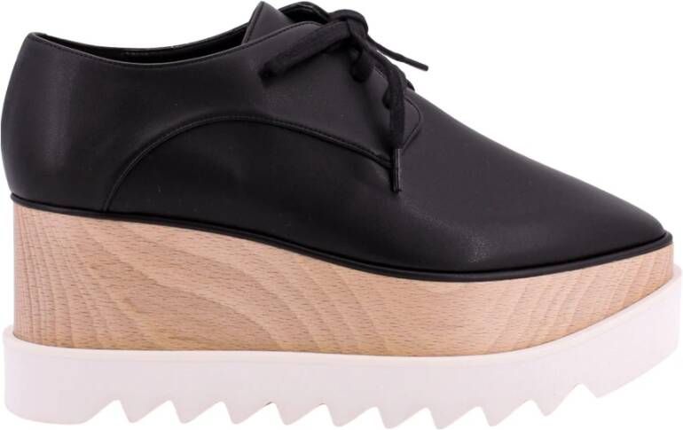 Stella Mccartney Alter Mat Veterschoen met FSC Houtdetail Black Dames