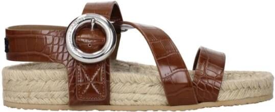 Stella McCartney Bruin Leren Platte Sandalen