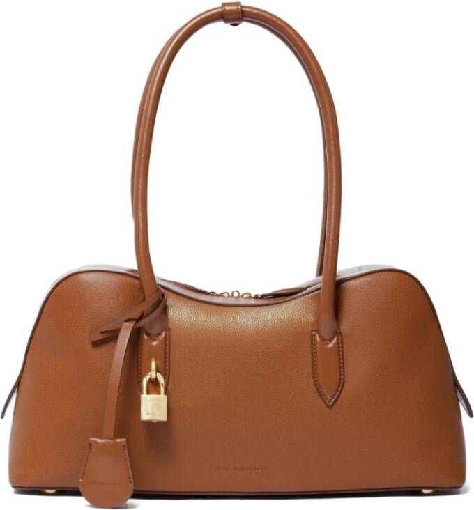 Stella McCartney Bruine Leren Tassen met Hangslot Detail