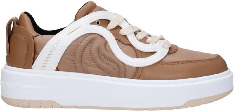 Stella McCartney Bruine Stoffen Sneakers Casual Veters Rubber