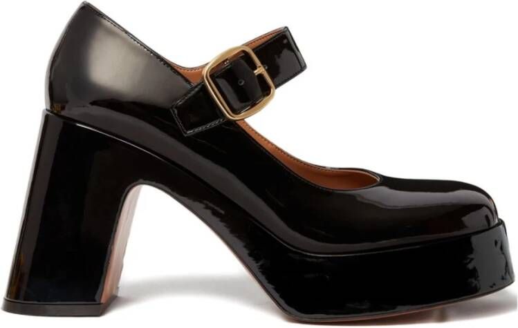 Stella McCartney Chunky Heel Zwarte Mary Jane Schoenen