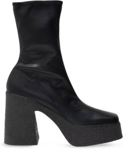 Stella Mccartney Platform Boots in Black Synthetic Leather Zwart Dames