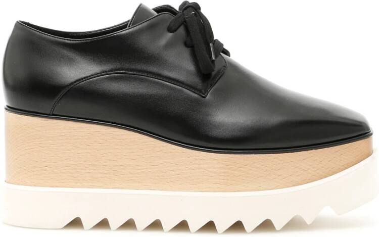 Stella Mccartney Alter Mat Veterschoen met FSC Houtdetail Black Dames