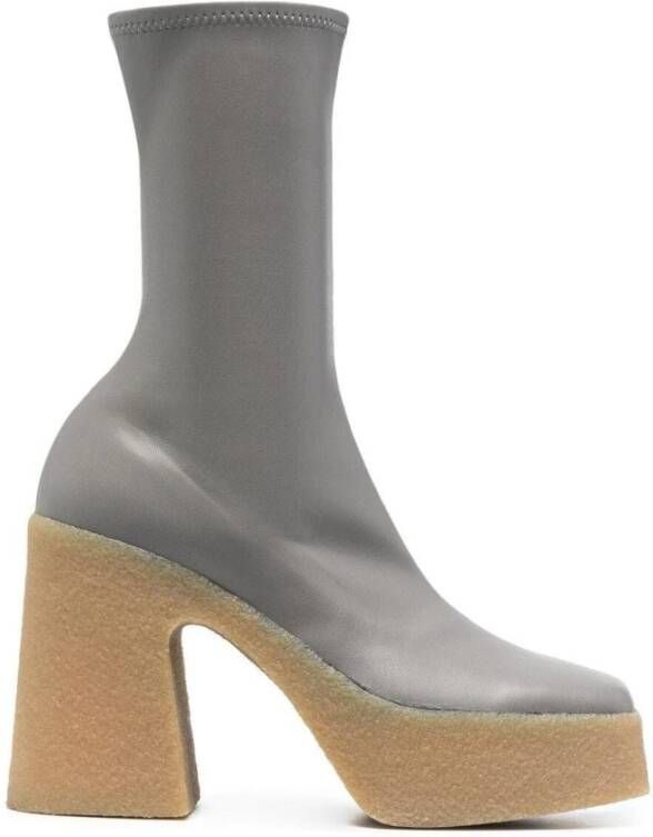 Stella Mccartney Grijze Polyester Enkellaarzen Gray Dames