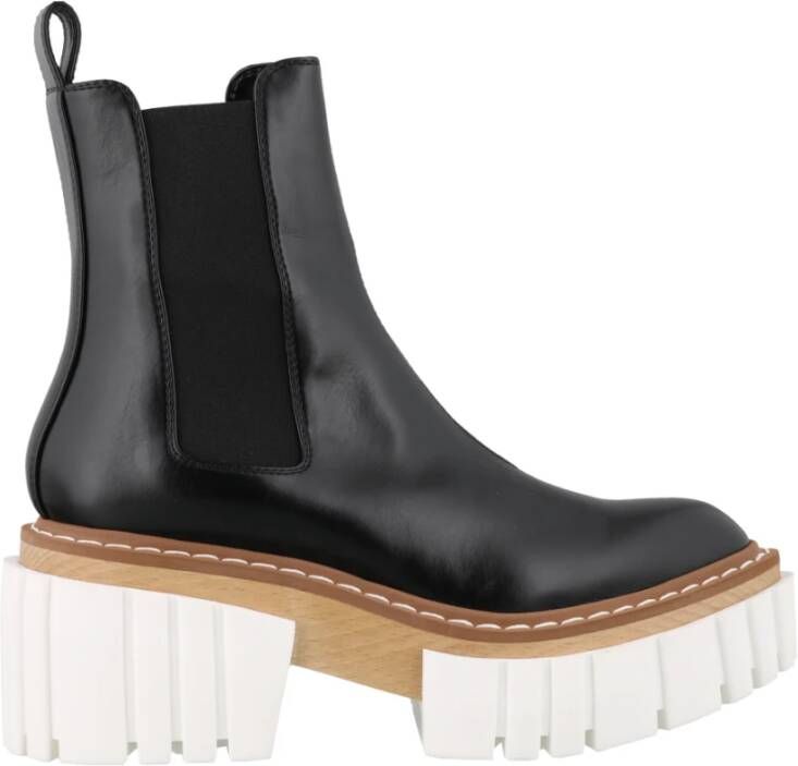 Stella Mccartney Zwarte Platformlaarzen van Synthetisch Leer Black Dames