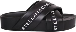 Stella Mccartney Logo tape platform sandals Zwart Dames