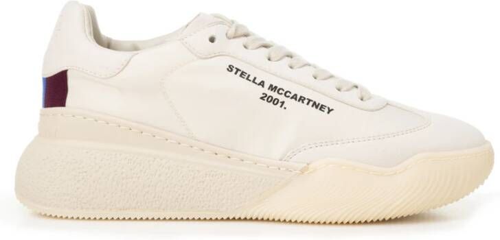 Stella Mccartney Loop Sneakers in Techno Stof met Imitatie Suede Inzetstukken White Dames